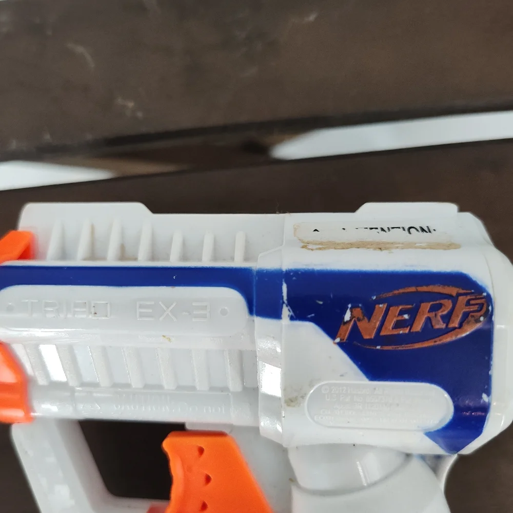 Nerf N strike Elite Triad EX-3 Blaster - White, Blue, Orange